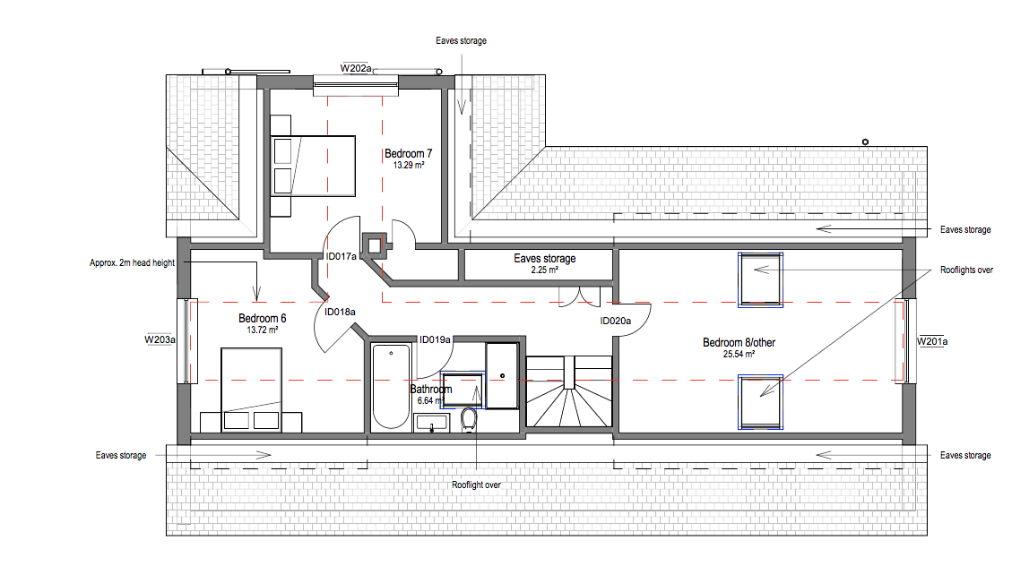 This is the floor plan for the second floor